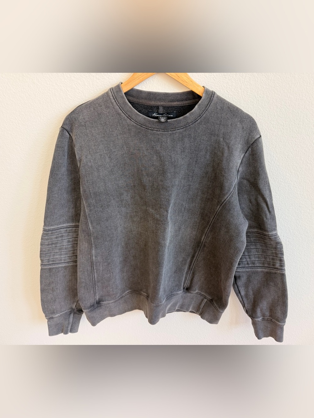 Kenneth Cole Washed Charcoal Crewneck Sweatshirt